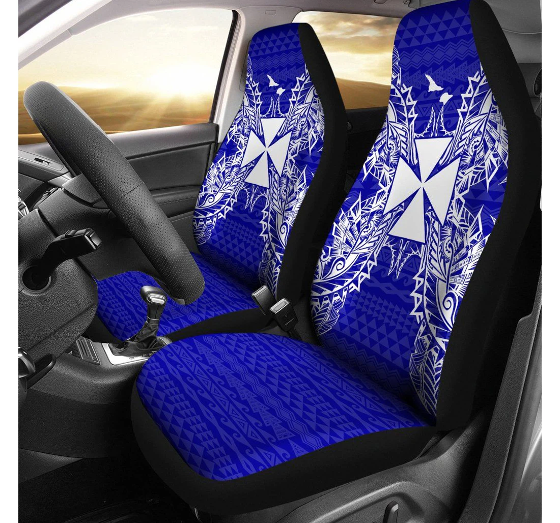 Wallis And Futuna Polynesia Map Blue Bn39 Universal Front Car Seat Cover