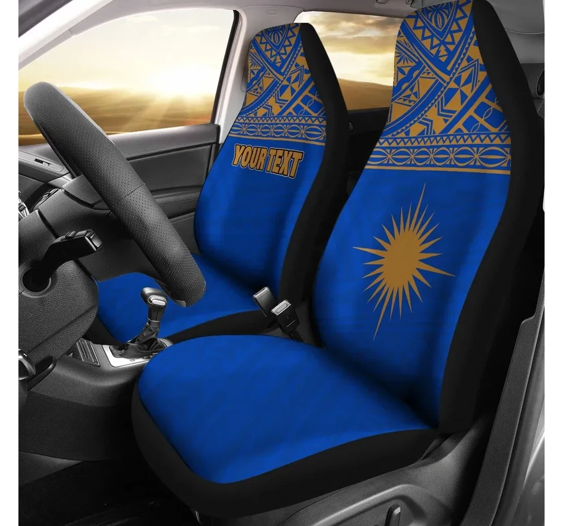 Marshall Islands Polynesian Blue Horizontal Bn12 Universal Front Car Seat Cover