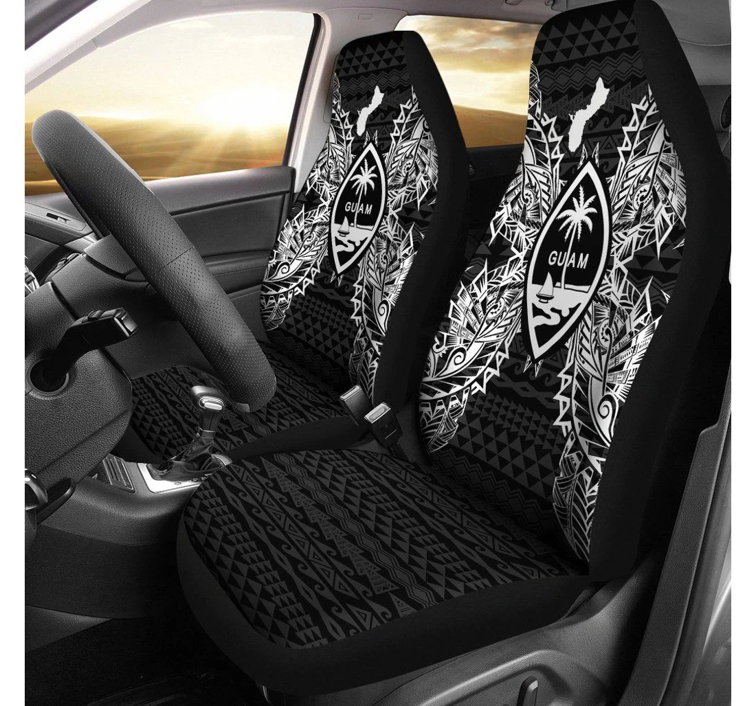 Guam Polynesia Map Black Bn39 Universal Front Car Seat Cover