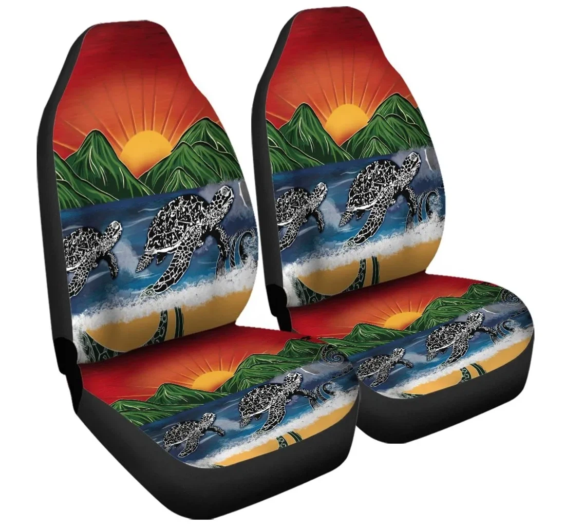 Accessory Hawaiian Sunset Ocean Turtle Ah J4r Universal Front Car Seat Cover