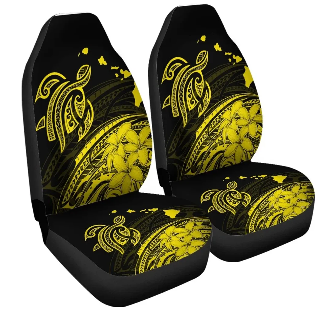 Accessory Hawaii Turtle Polynesian Map Plumeria Yellow Ah Jr Universal Front Car Seat Cover