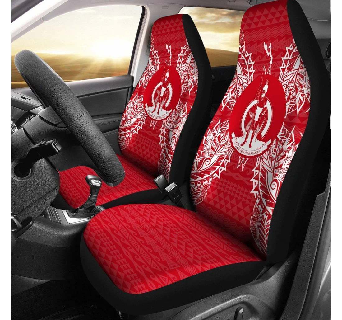 Vanuatu Polynesia Map Red White Bn39 Universal Front Car Seat Cover