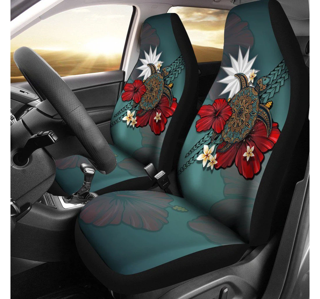 Nauru Blue Turtle Tribal A24 Universal Front Car Seat Cover