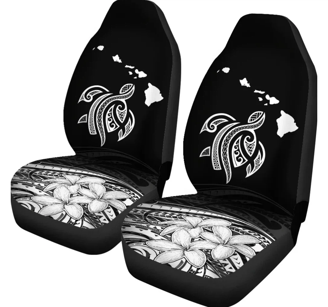 Accessory Hawaii Map Plumeria Polynesian White Turtle Ah J1 Universal Front Car Seat Cover