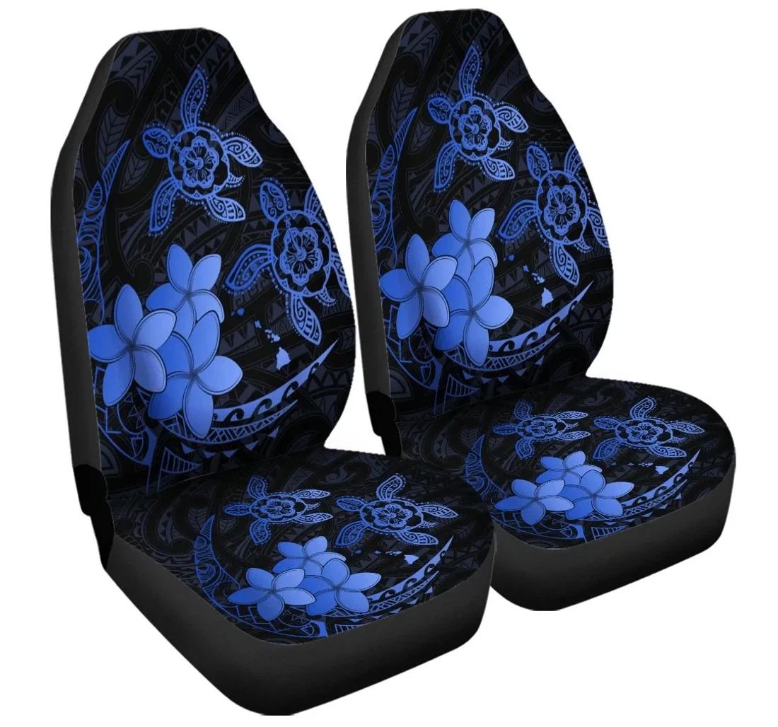 Accessory Hawaii Polynesian Turtle Plumeria Pog Style Blue Ah J4r Universal Front Car Seat Cover