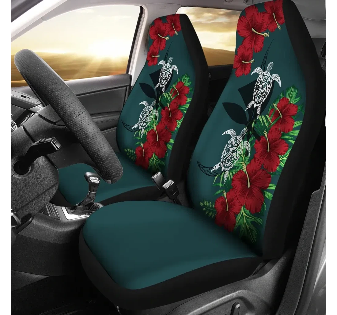 Accessory Hawaii Map Turtle Hibiscus Plumeria Polynesian Ah J2 Universal Front Car Seat Cover