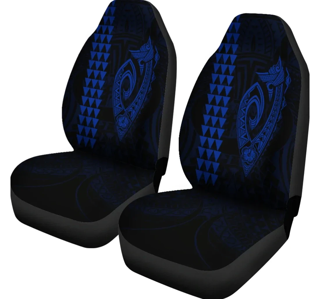 Accessory Hawaii Kakau Makau Fish Hook Polynesian Blue Ah J6 Universal Front Car Seat Cover