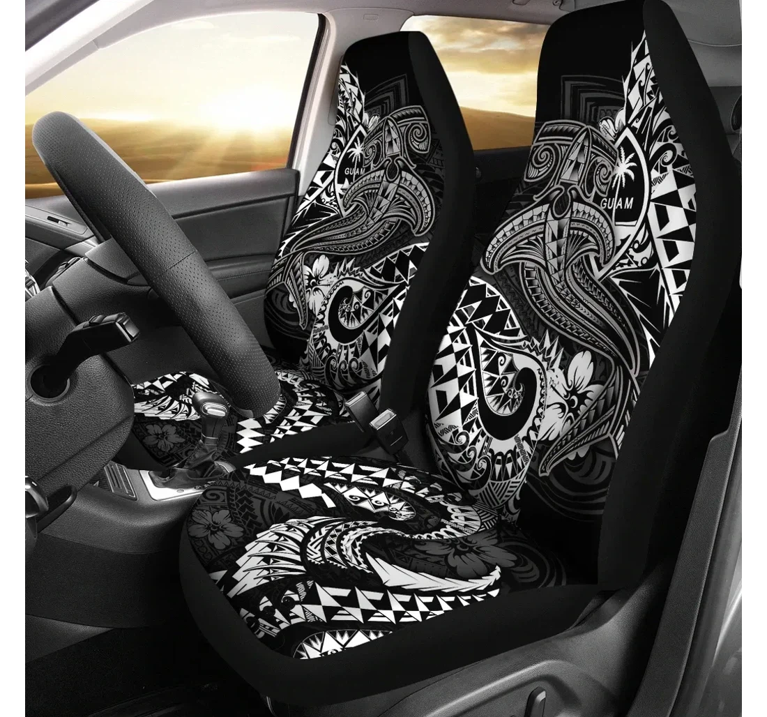 Guam Polynesian White Shark Polynesian Tattoo Bn18 Universal Front Car Seat Cover