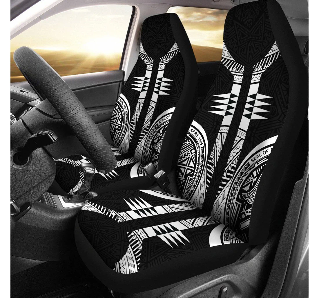 American Samoa Polynesian Black Armor Tattoo Bn11 Universal Front Car Seat Cover
