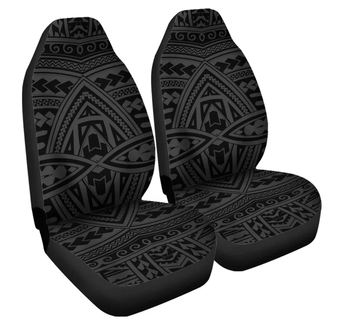 Accessory Polynesian Seamless Gray Ah J6 Universal Front Car Seat Cover