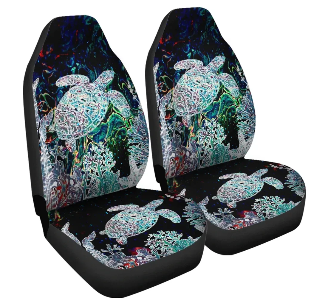 Accessory Hawaii Turtle Corals Shell Background Ah J8 Universal Front Car Seat Cover