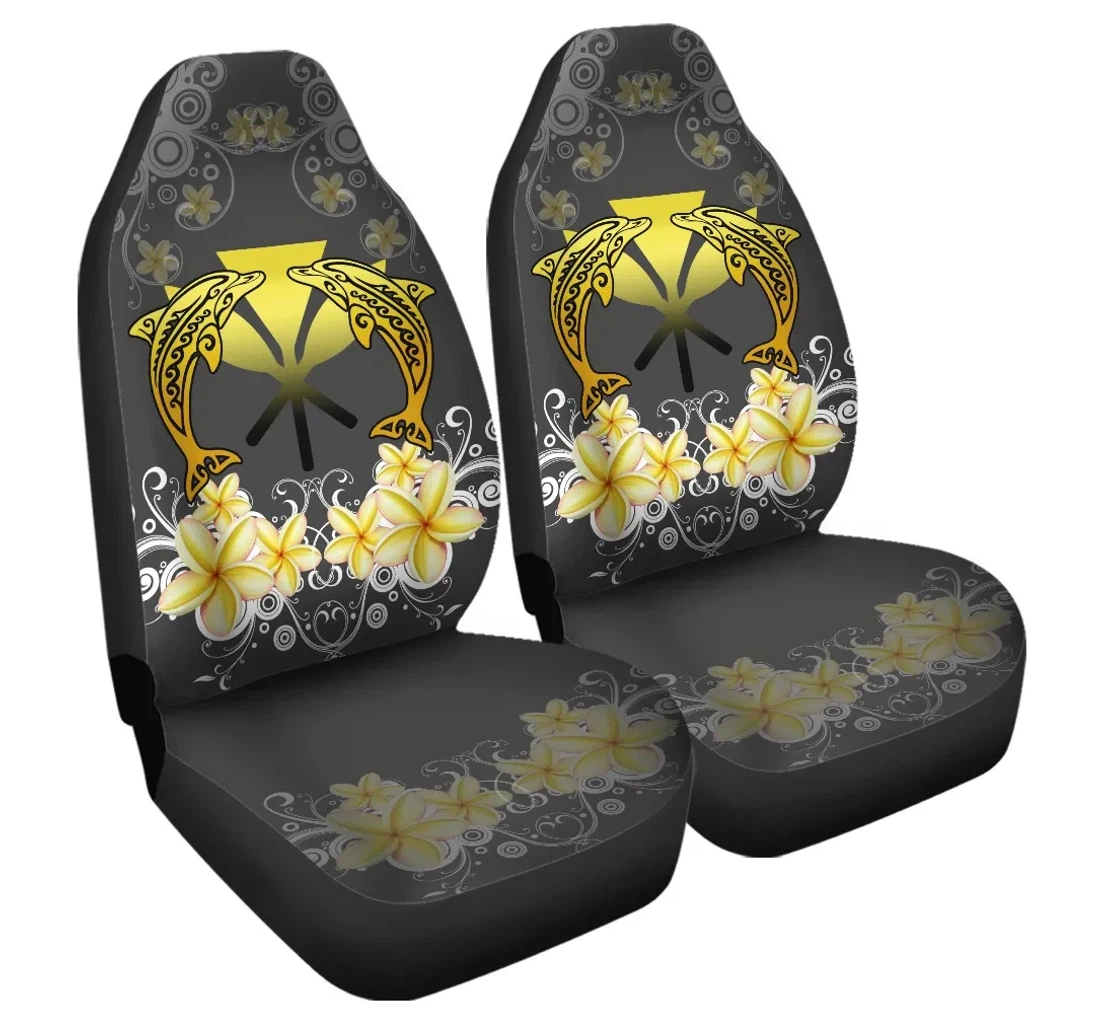 Accessory Hawaii Kanaka Dolphin Plumeria Polynesian Bustling Style Ah J2 Universal Front Car Seat Cover