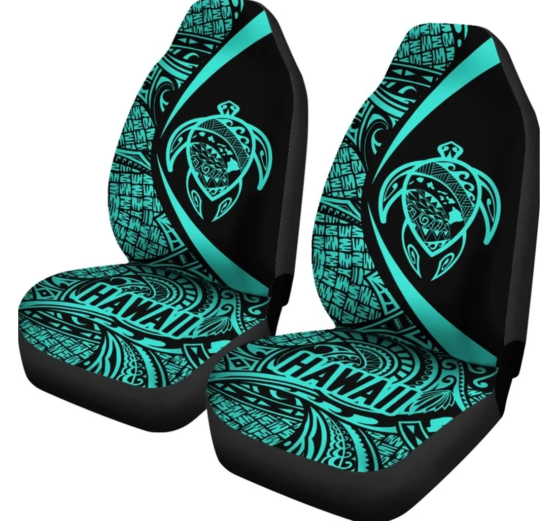 Accessory Hawaii Turtle Map Polynesian turquoise Circle Style Ah J9 Universal Front Car Seat Cover