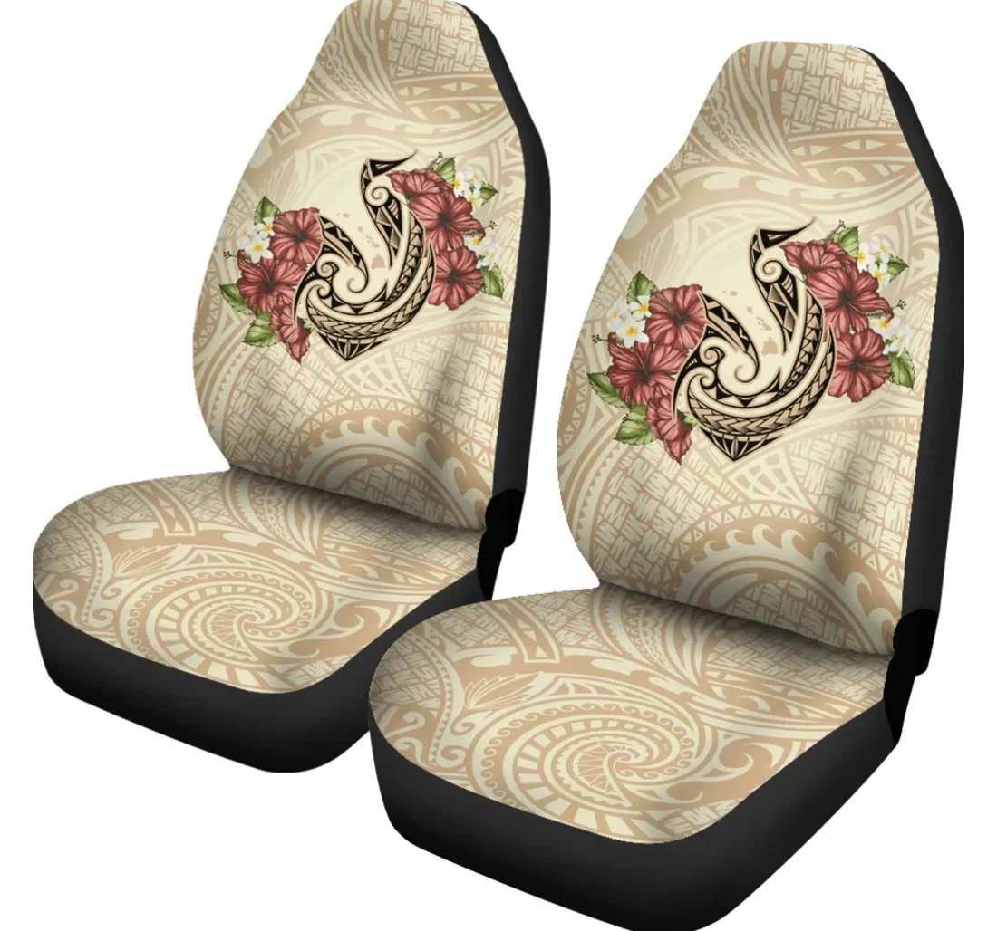 Accessory Hawaii Fish Hook Hibiscus Plumeria Polynesian Ah J4 Universal Front Car Seat Cover
