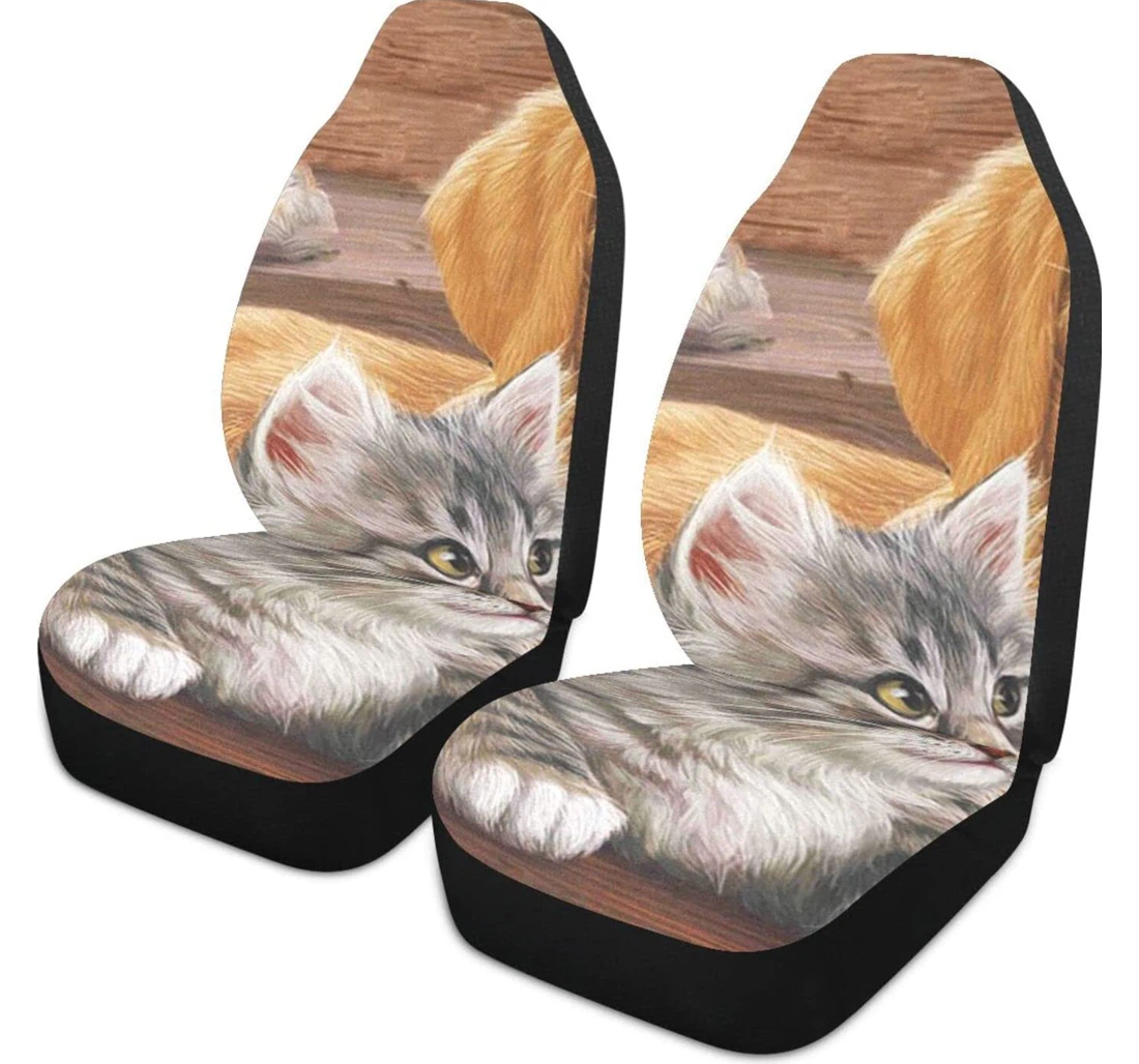 Puppy And Kieetn Universal Front Car Seat Cover