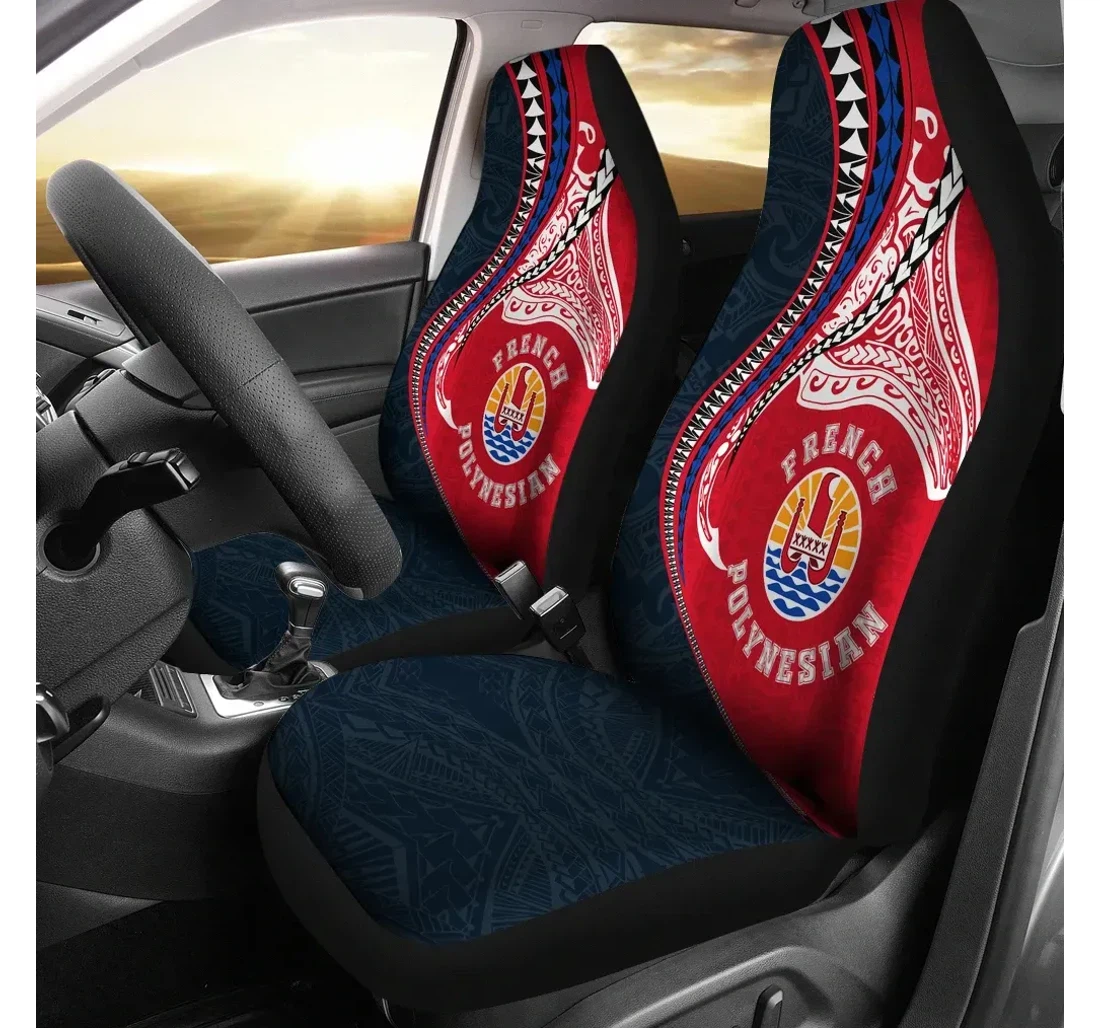 French Polynesian Manta Polynesian Th65 Universal Front Car Seat Cover