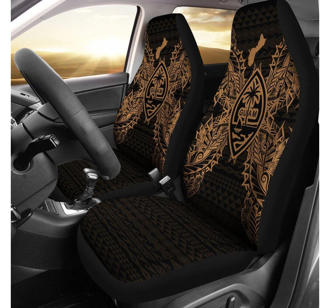 Guam Polynesia Map Gold Bn39 Universal Front Car Seat Cover