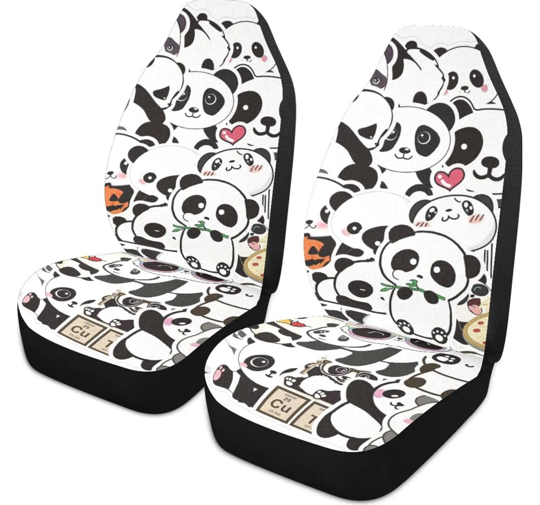 Pandas Cute Universal Front Car Seat Cover