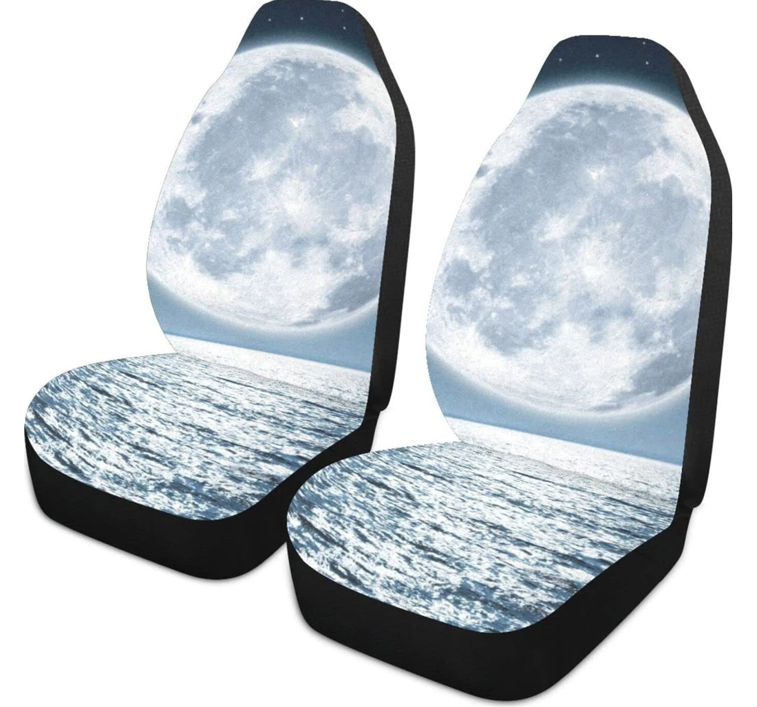 The Sea On Moon Universal Front Car Seat Cover