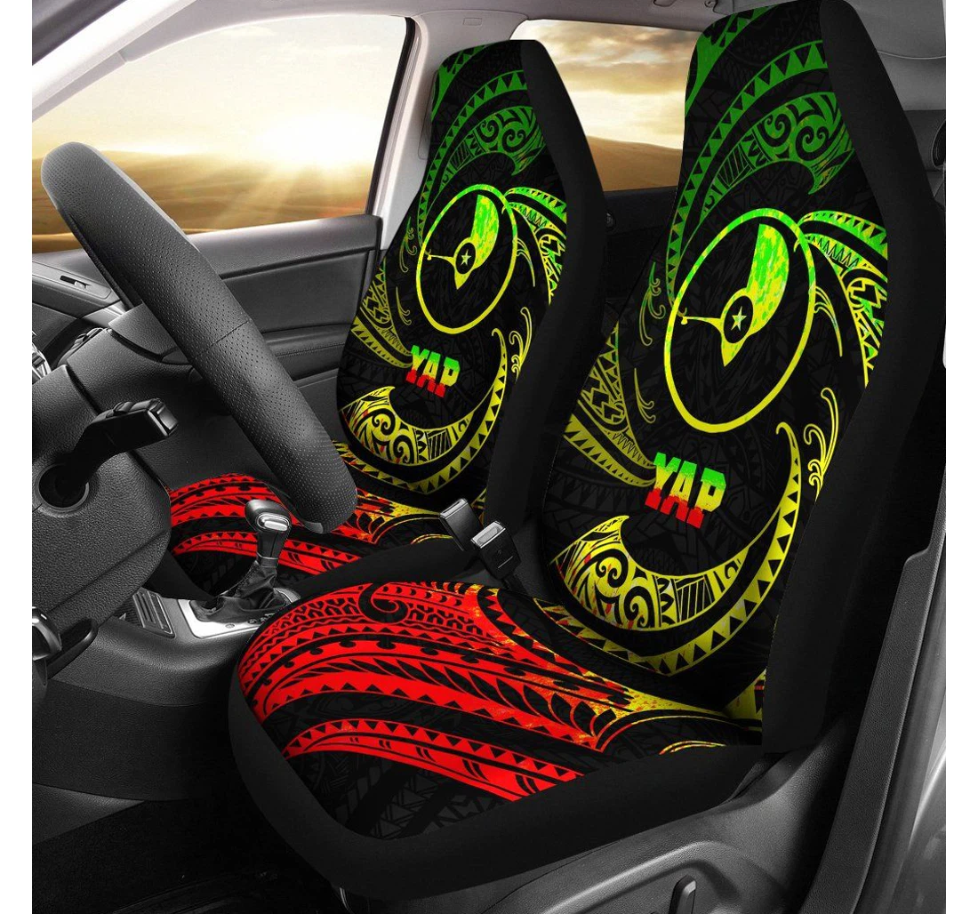 Yap Polynesian Reggae Tribal Wave Bn12 Universal Front Car Seat Cover