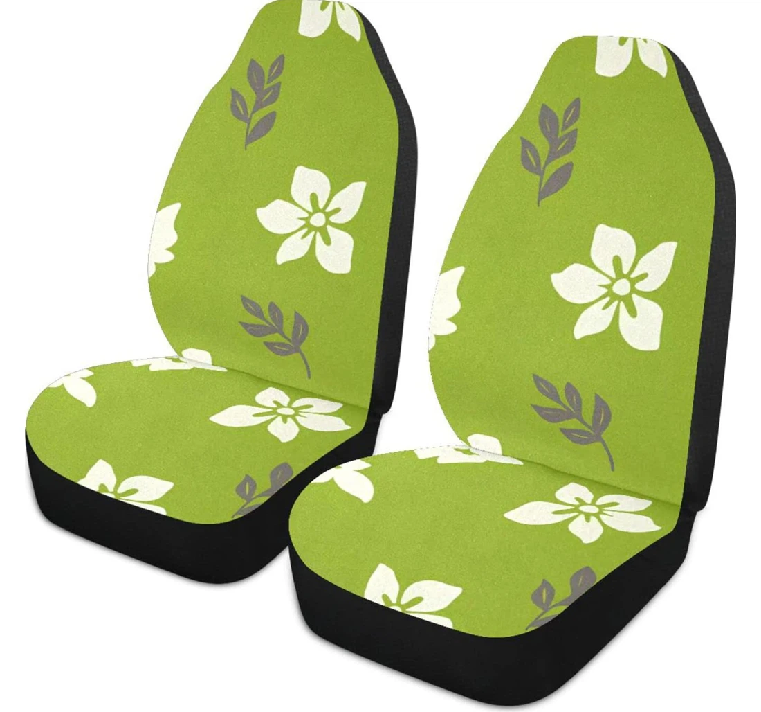 Beautiful Green Flowers Universal Front Car Seat Cover