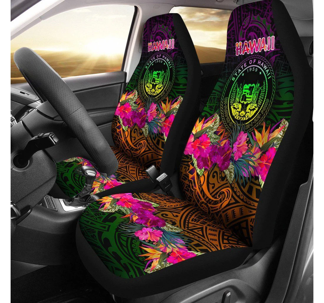 Polynesian Hawaii Summer Hibiscus Bn15 Universal Front Car Seat Cover