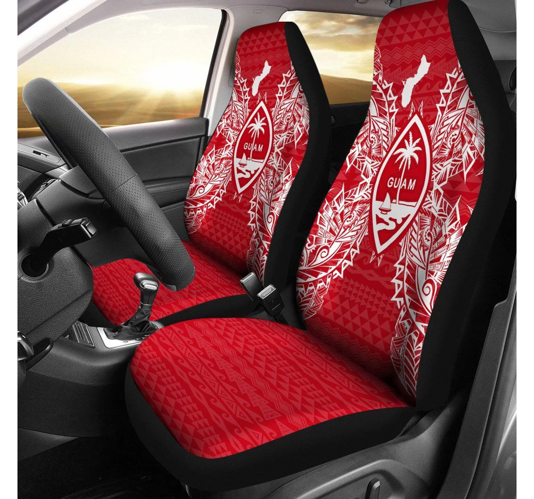 Guam Polynesia Map Red White Bn39 Universal Front Car Seat Cover