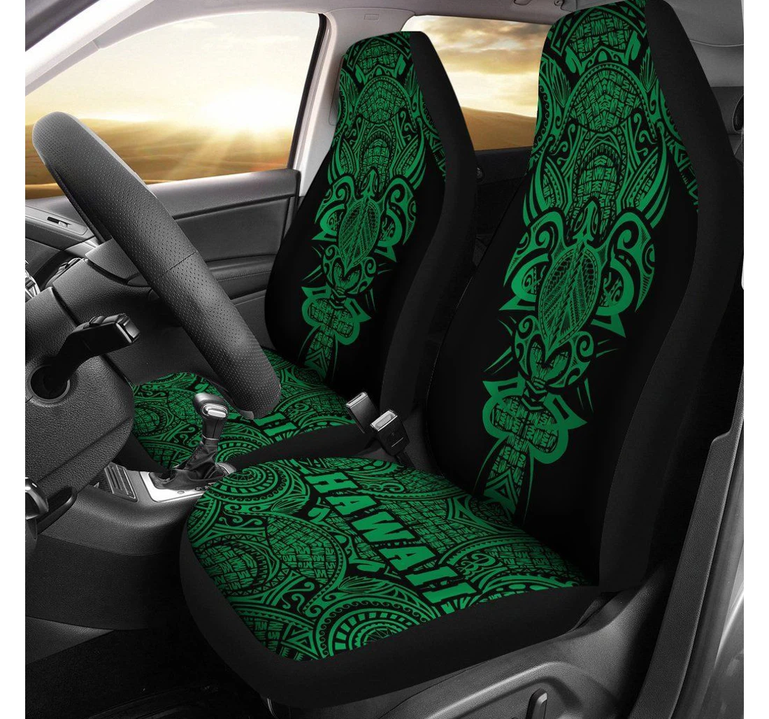 Hawaii Turtle Polynesian Green Armor Style Ah J9 Universal Front Car Seat Cover
