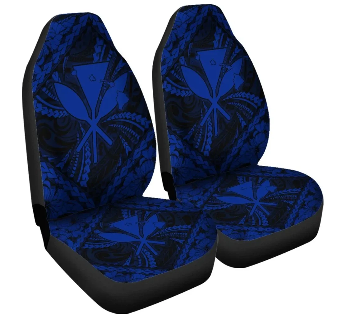 Accessory Hawaiian Map Kanaka Hibiscus Blue Polynesian Ah Jr Universal Front Car Seat Cover