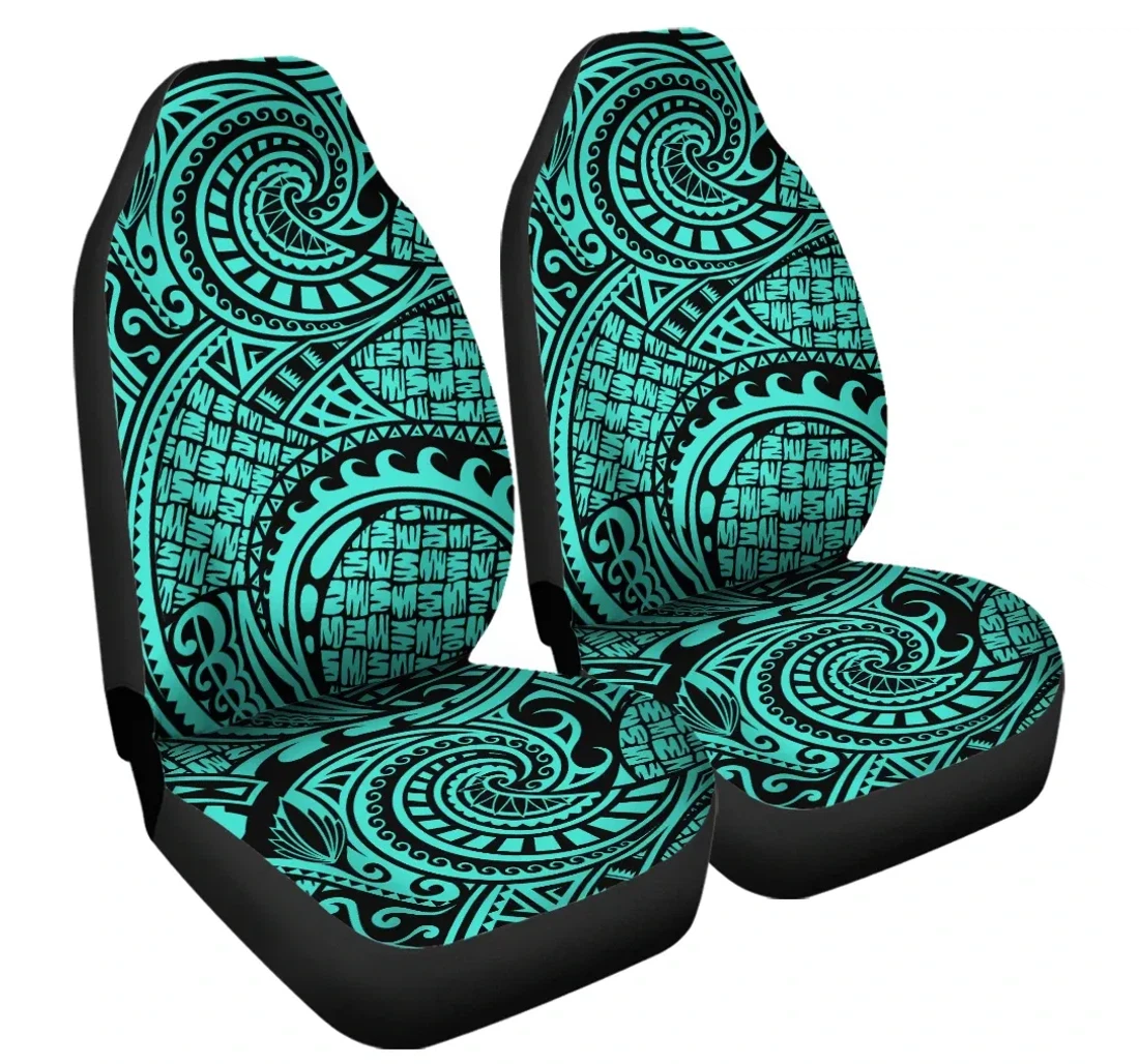 Accessory Polynesian Maori Lauhala Turquoise Ah J6 Universal Front Car Seat Cover