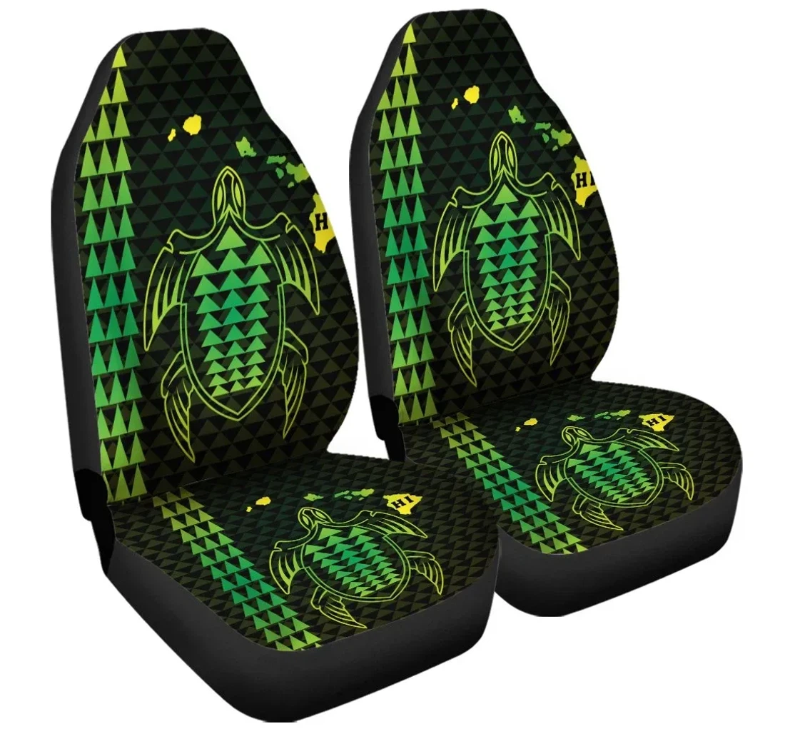 Accessory Hawaiian Map Kakau Turtle Polynesian Green Ah J4r Universal Front Car Seat Cover