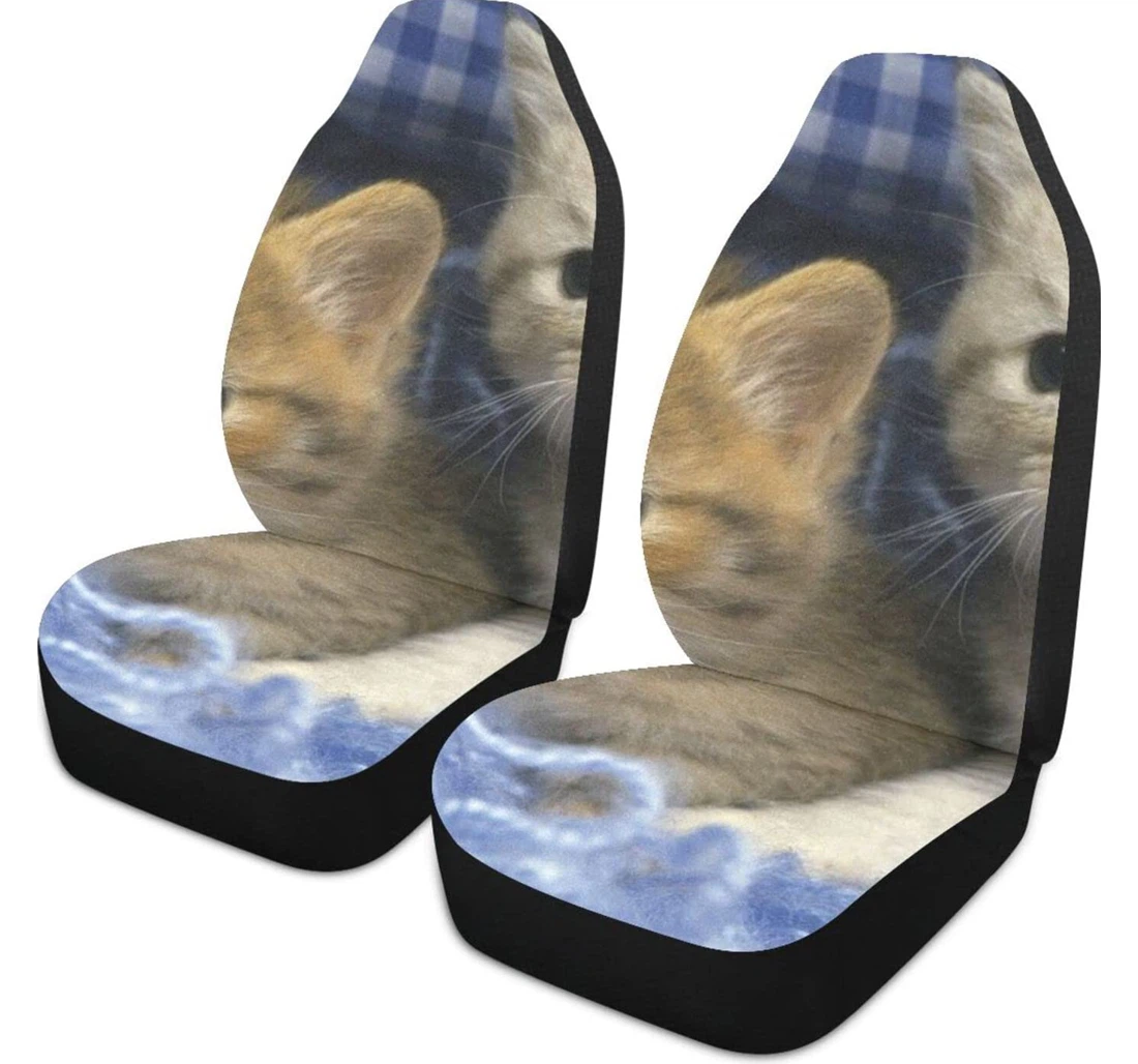 Cute And Cute Cat Universal Front Car Seat Cover