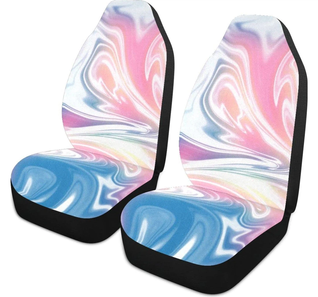 Colorful Marble Ink Universal Front Car Seat Cover