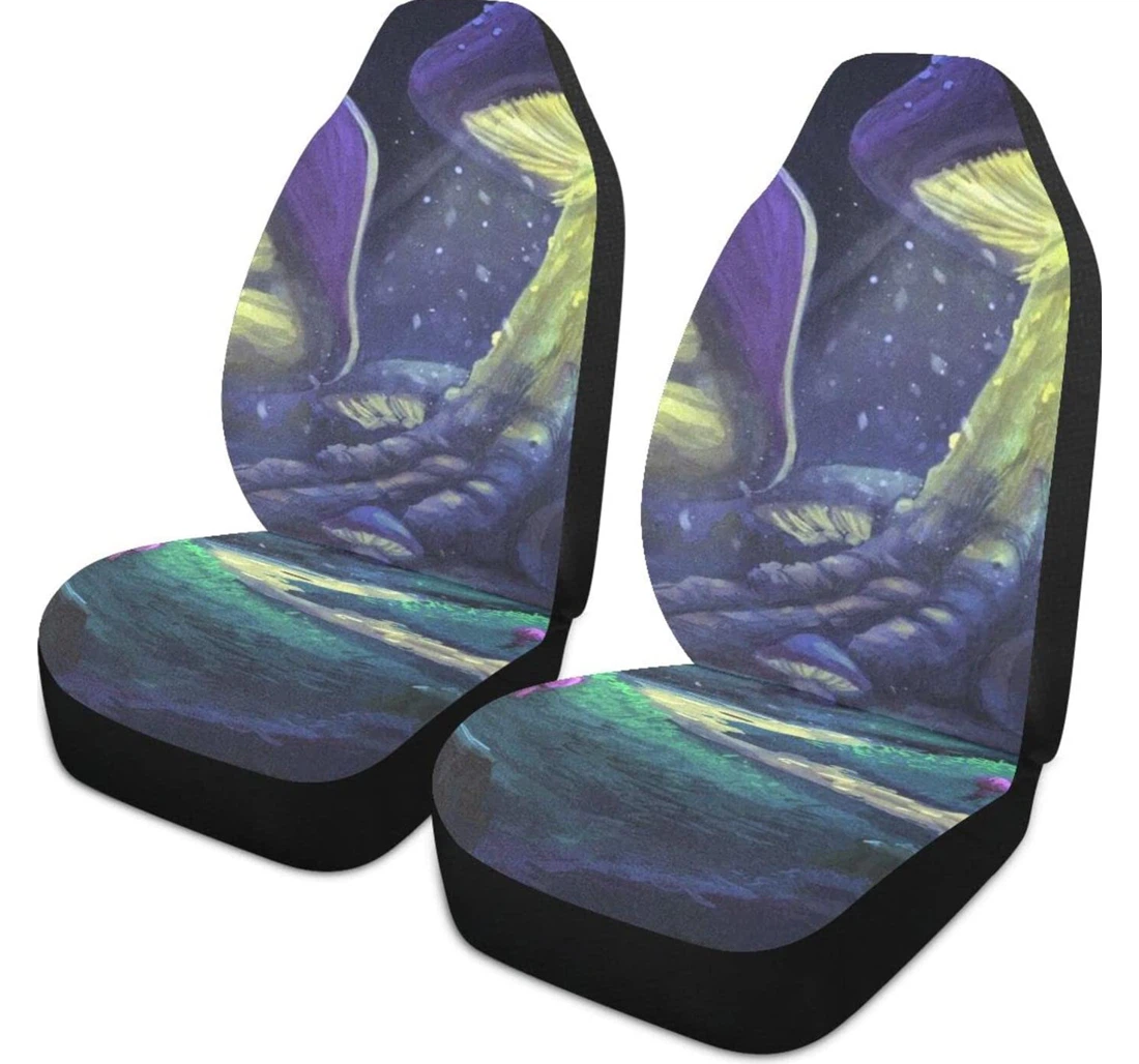 Mushroom Houses Cartoon Universal Front Car Seat Cover