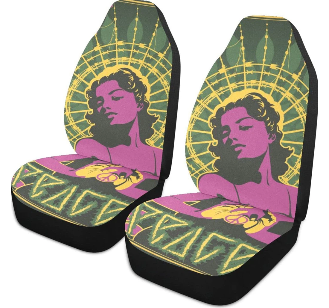 Love Peace Freedom Psychedelic Hippie Women Of Mandals 3 Universal Front Car Seat Cover