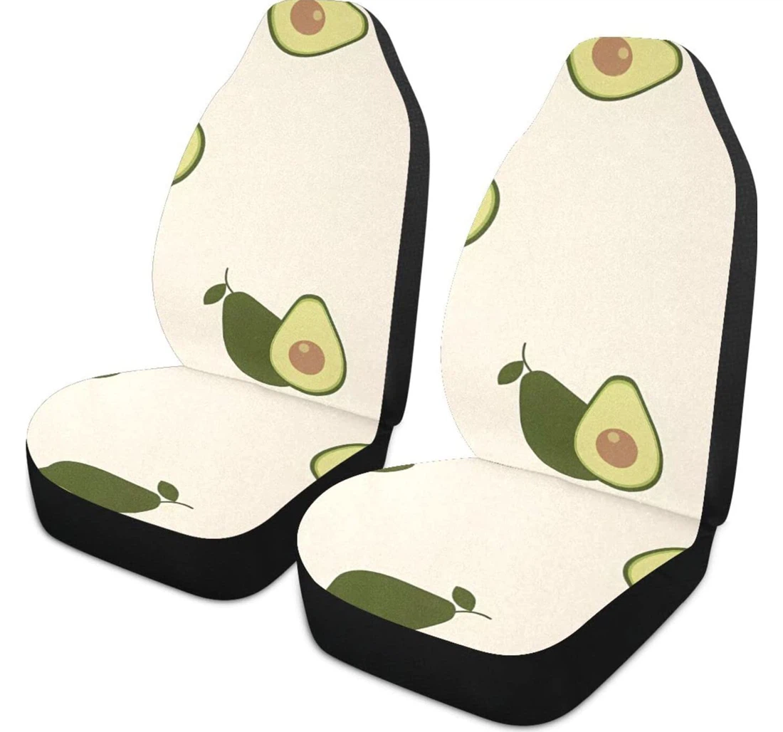 Cartoon Delicious Avocado Universal Front Car Seat Cover