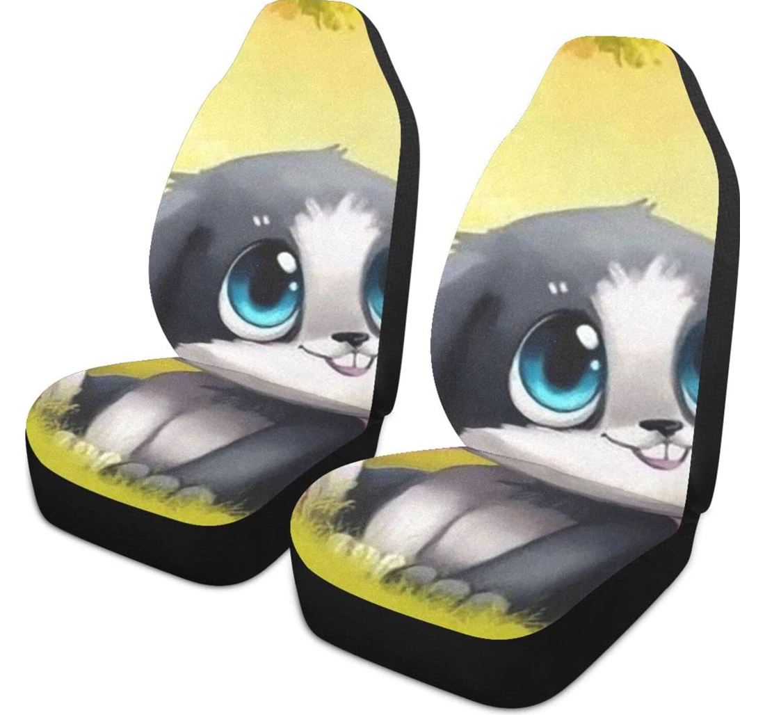 Cartoon Rabbit Universal Front Car Seat Cover