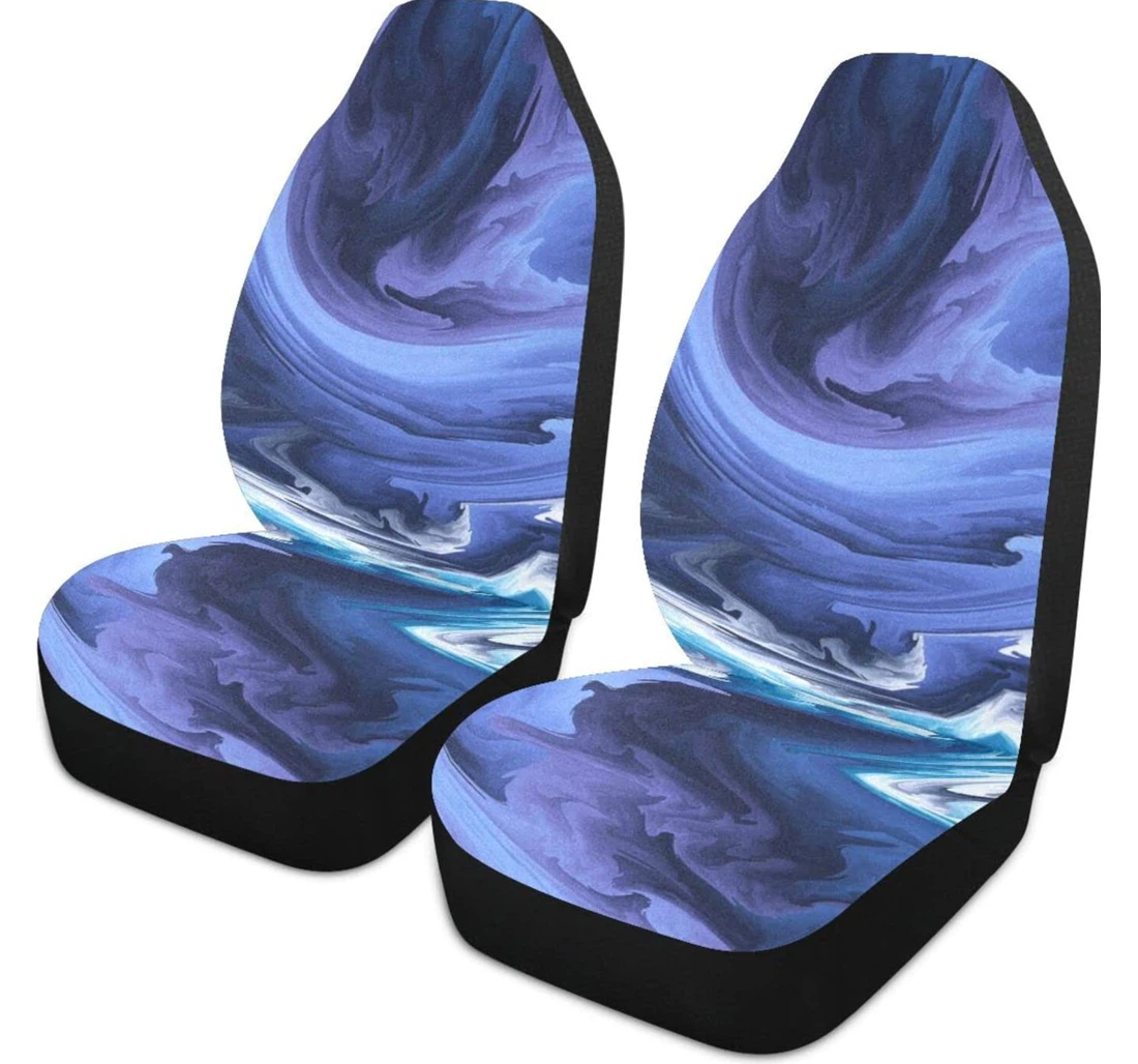 Colorful Ink Marble Universal Front Car Seat Cover