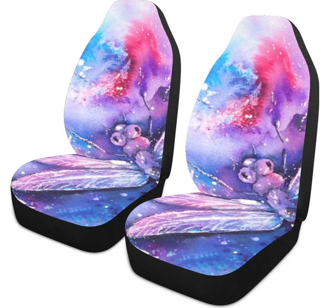 Colorful Dragonfly Universal Front Car Seat Cover