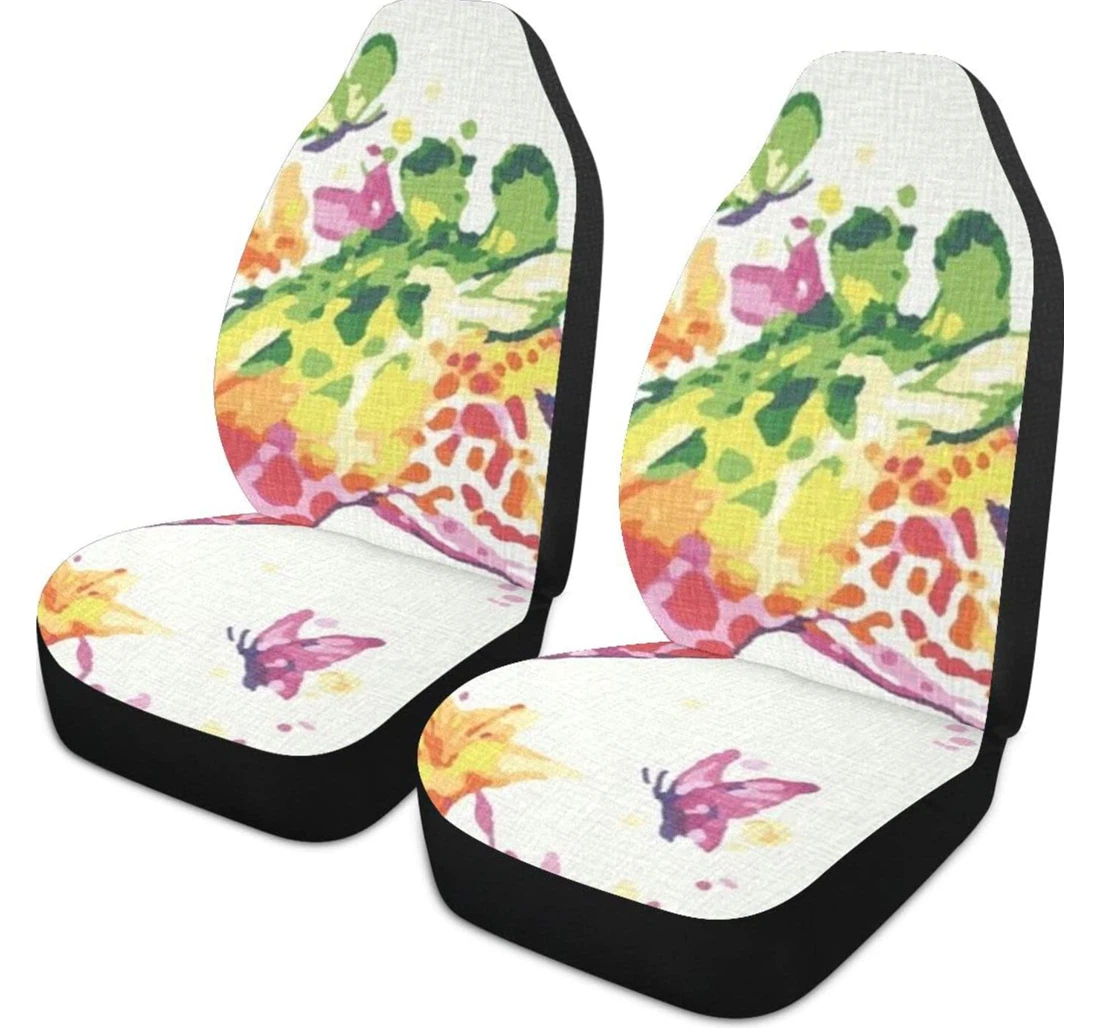 Cartoon Giraffe Universal Front Car Seat Cover