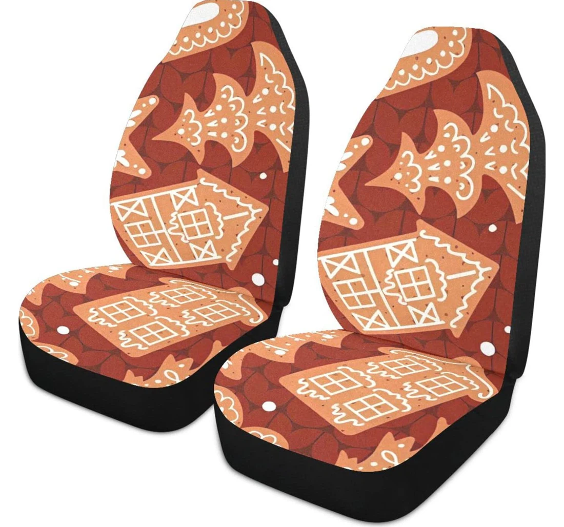 Red Knitting Christmas Universal Front Car Seat Cover