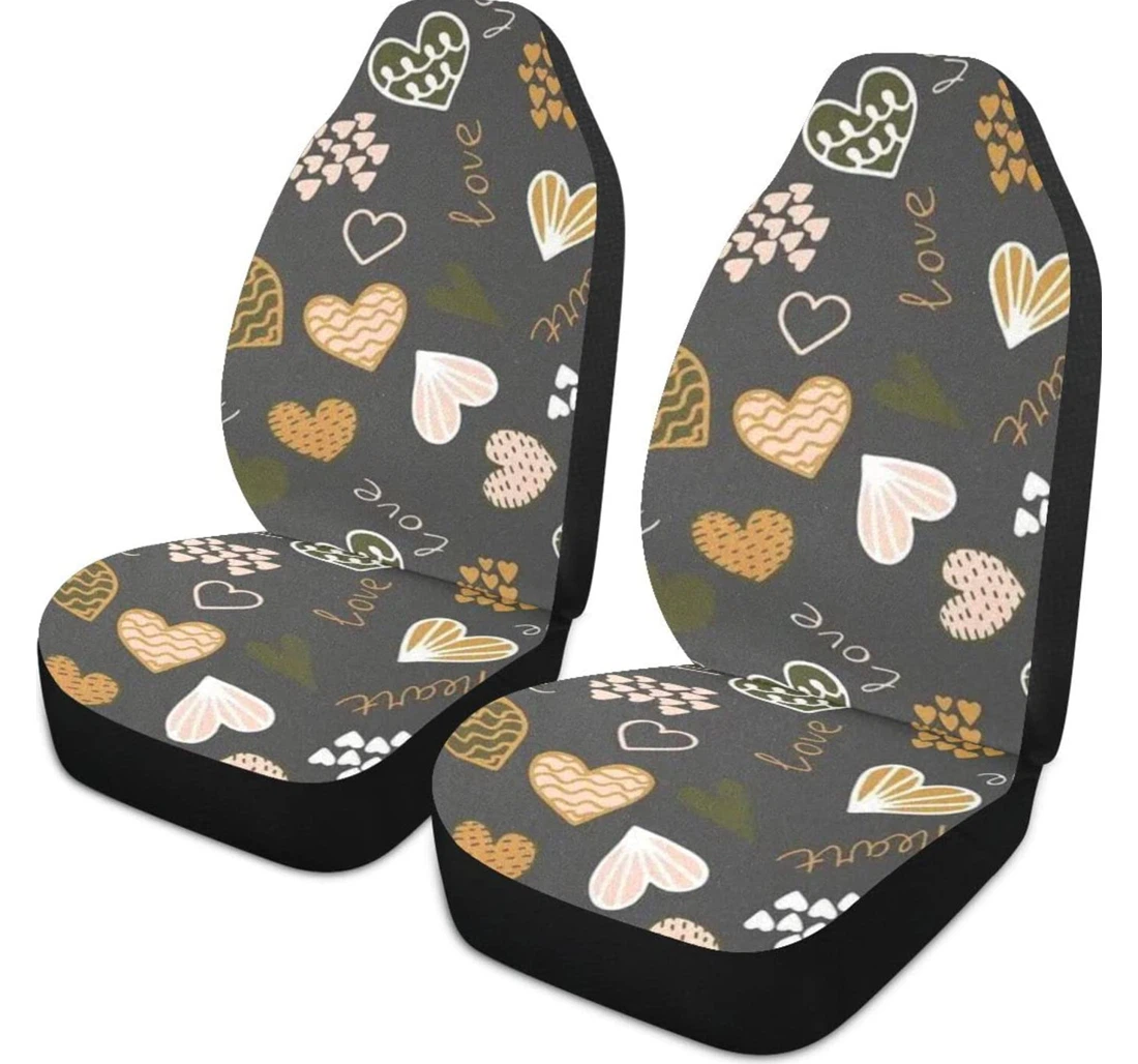 Colour Heart Shaped Universal Front Car Seat Cover