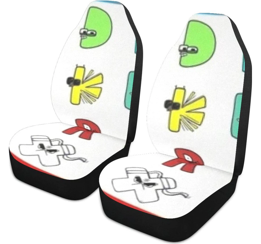 Alphabet Lore Cartoon Universal Front Car Seat Cover