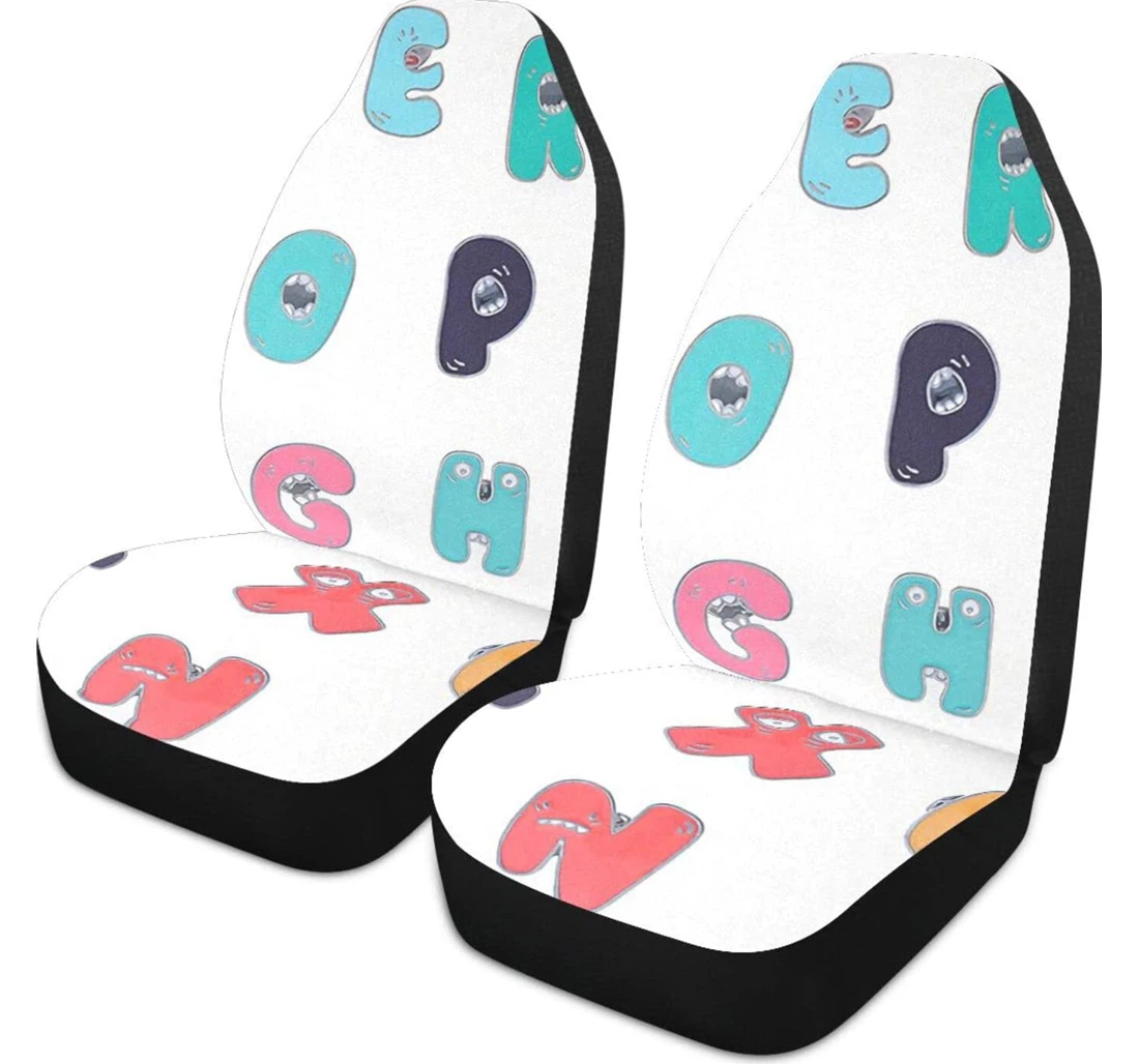 Cartoon Alphabet Lore Universal Front Car Seat Cover