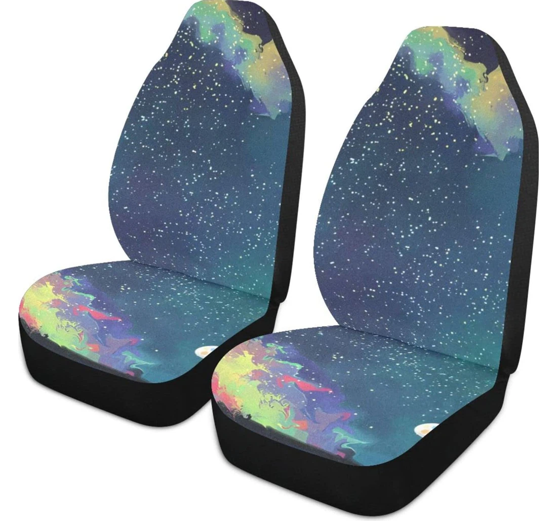 Sky Painting Heart Universal Front Car Seat Cover
