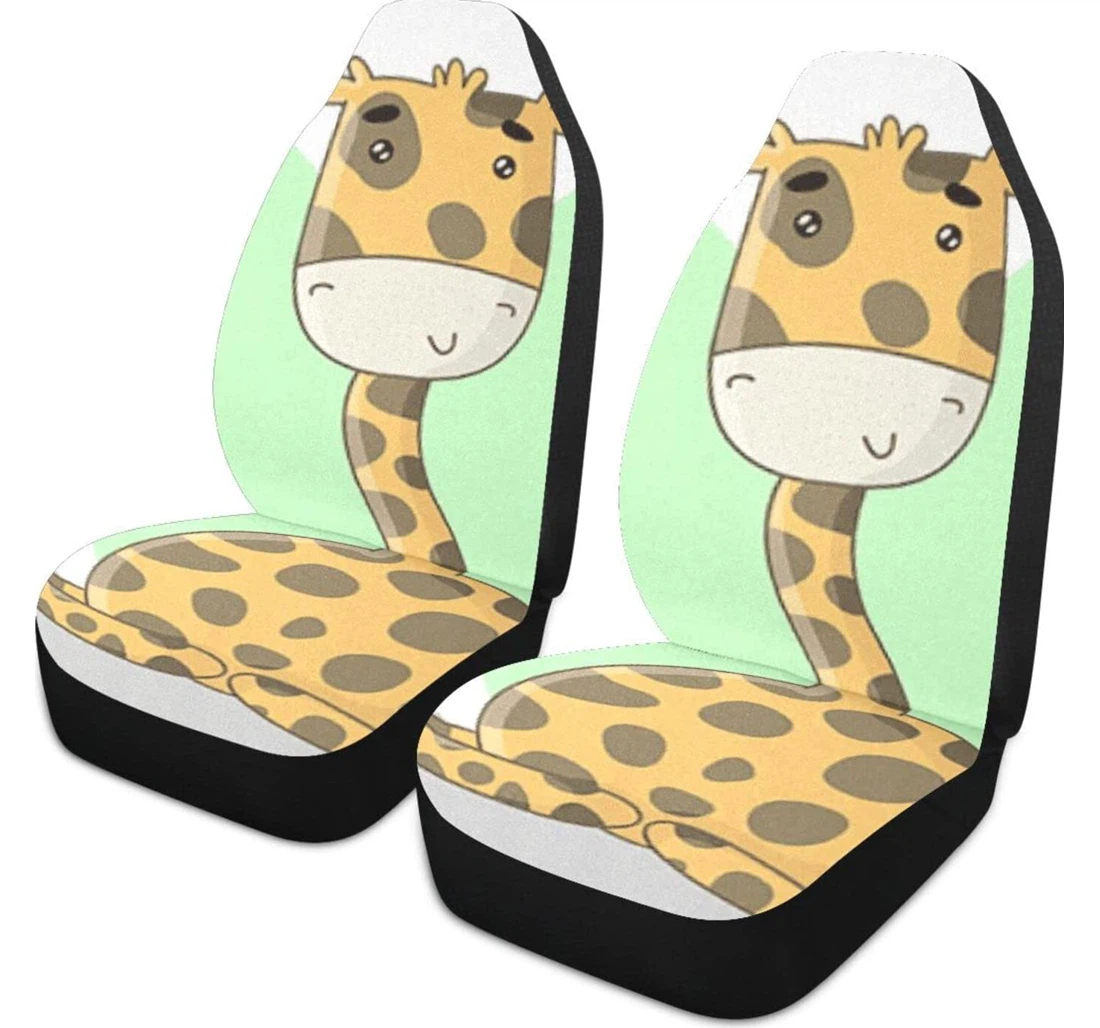 Giraffe Cartoon Universal Front Car Seat Cover
