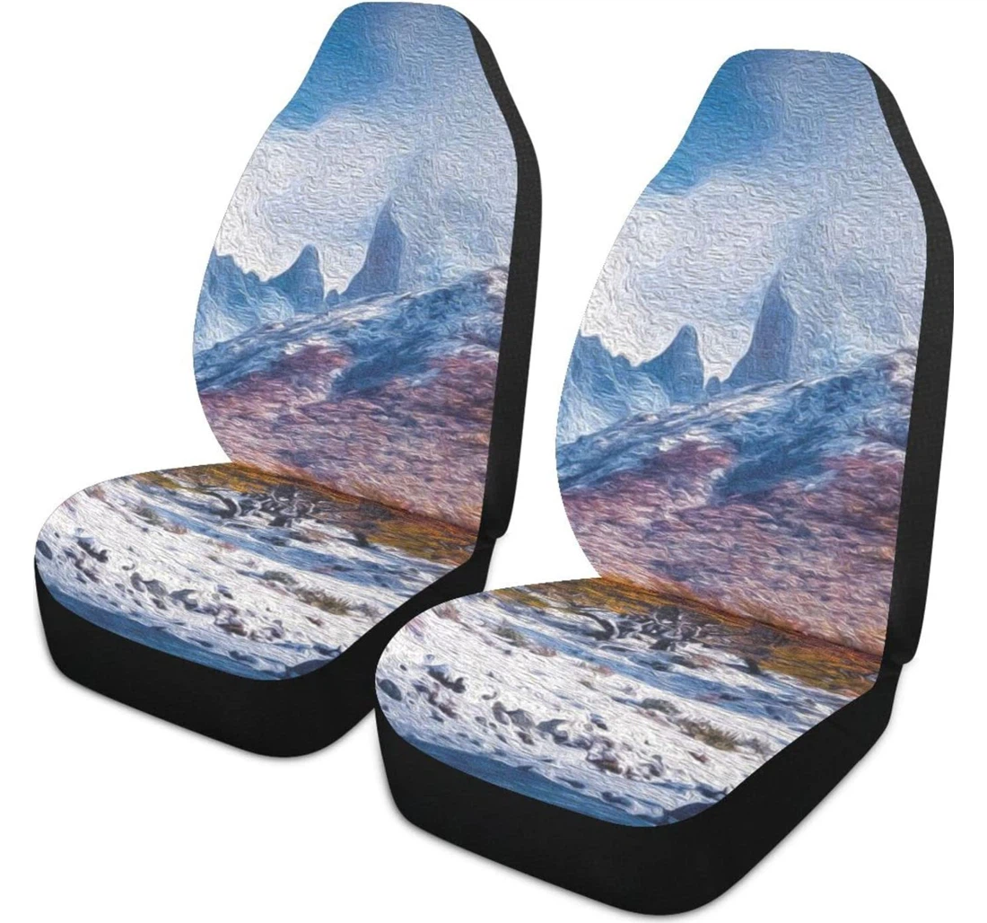 Natural Scenery Red Leaf Tree Universal Front Car Seat Cover