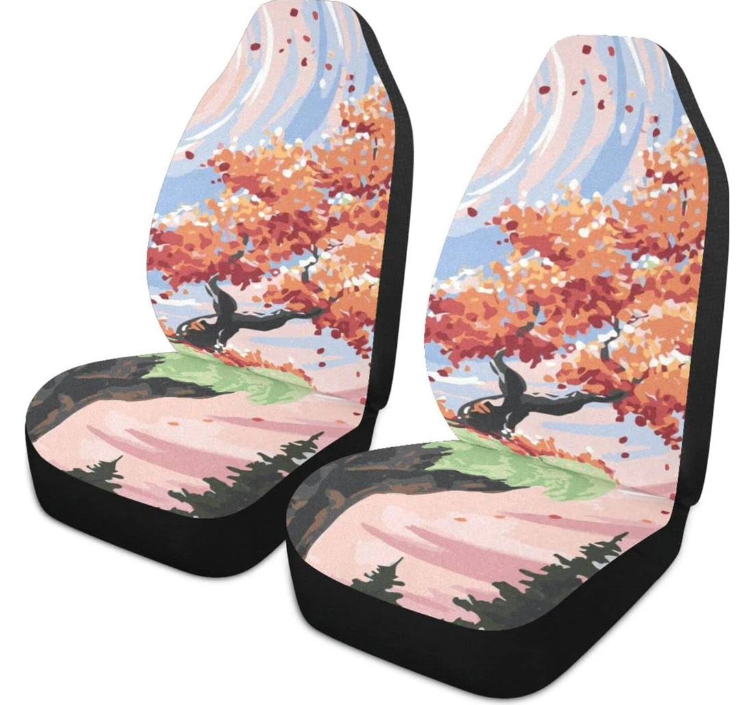 Colored Life Tree Universal Front Car Seat Cover