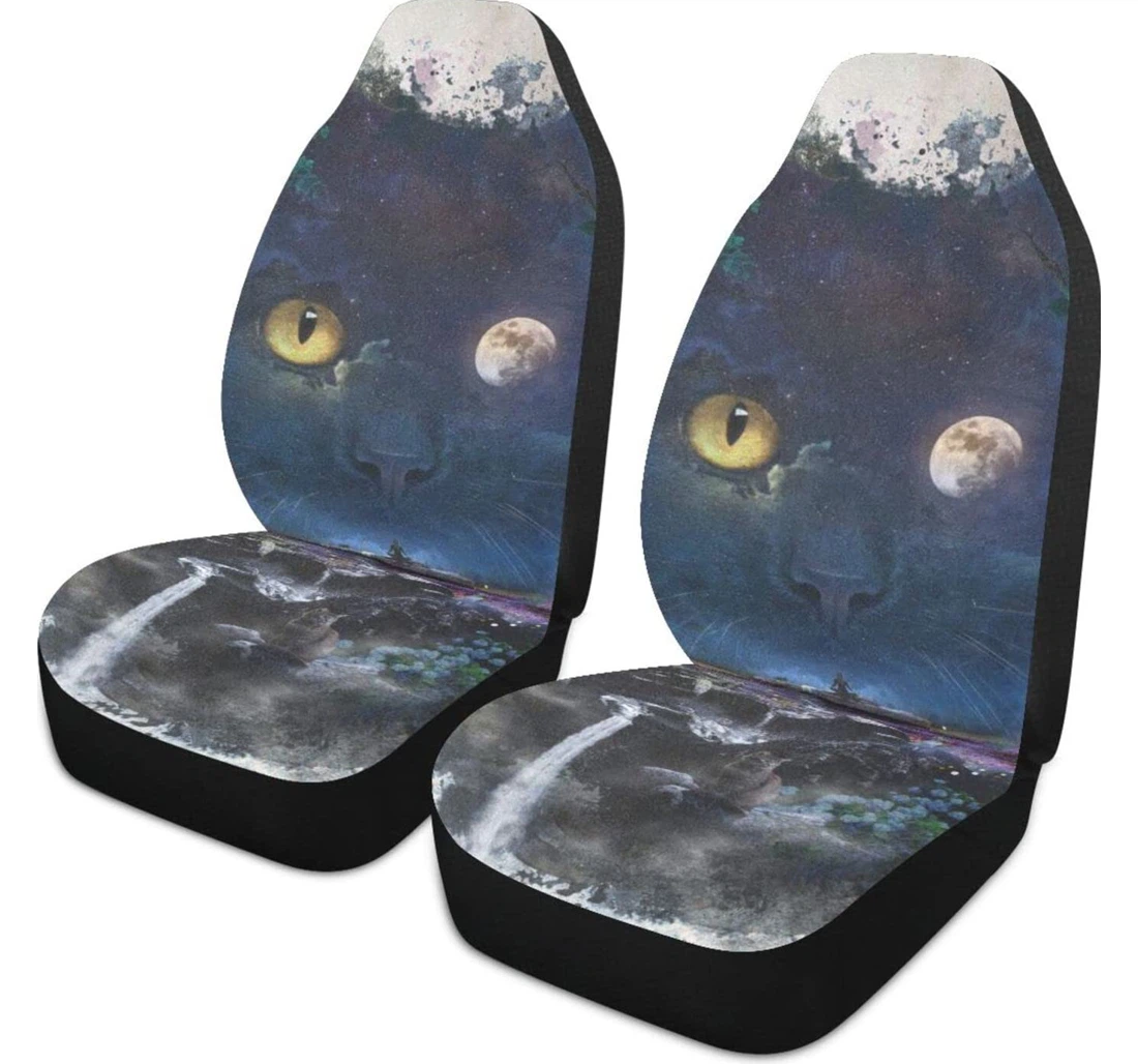 Night Cat Universal Front Car Seat Cover