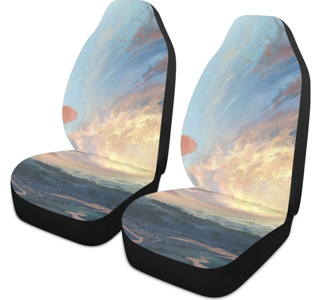 Sky Clouds Tornadoes Scenery Universal Front Car Seat Cover